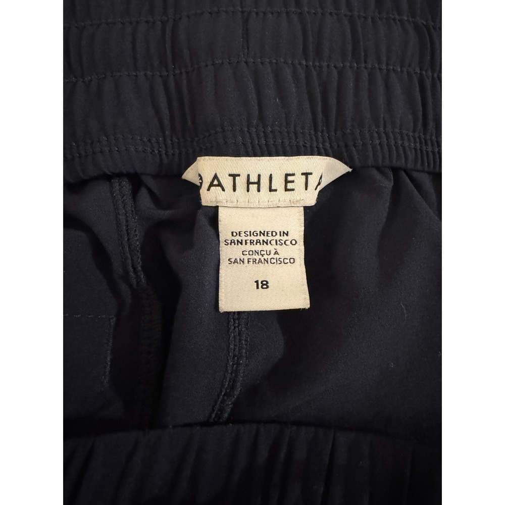 Athleta Arrival Straight Leg Cropped Pants Women Size 18 Navy stretch drawstring - Picture 4 of 5